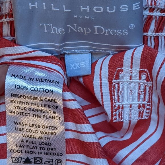 Hill House The Ellie Nap Dress XXS Red Stripe Midi - Picture 4 of 6